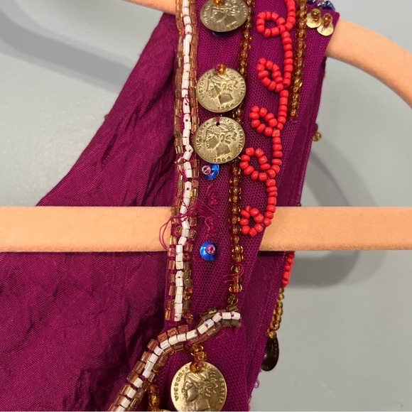 Free People Jeweled Chevron Fuchsia Dress - Picture 8 of 15